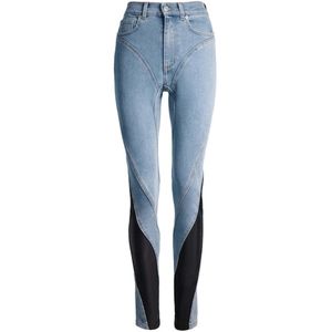 Mugler Spiral-paneled Jersey Leggings, Mugler x HM H&M, sz 4 6 8 NWT